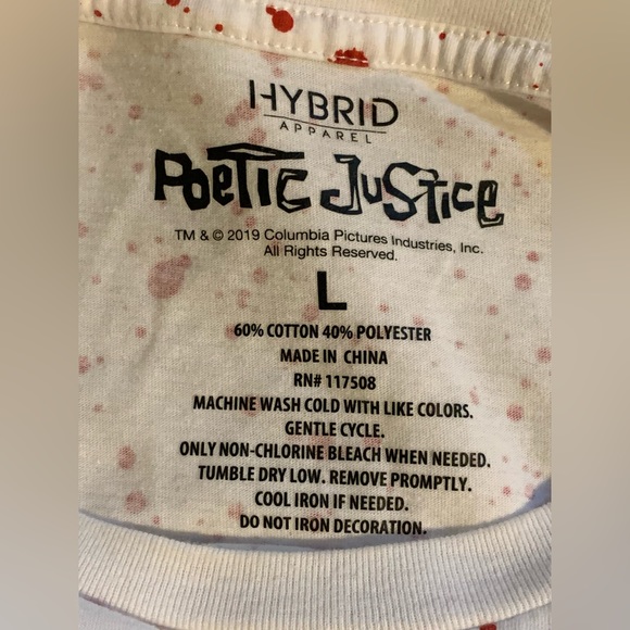 Tupac Poetic Justice White L T Shirt - Picture 3 of 5